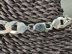 Men's 9.7mm Solid .925 Sterling Silver Flat Figaro Chain Link Italy Necklace 24"