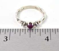 Ruby and CZ Gemstone Ring in Sterling Silver