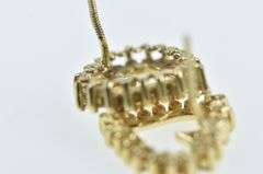 14K Yellow Gold Classic Diamond Vintage Hoop Love Earrings