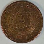 Fully struck Uncirculated 1864 Large Motto Two Cent Piece
