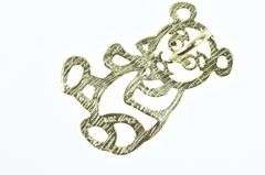 14K Yellow Gold Teddy Bear Stuffed Animal Cut Out Charm/Pendant