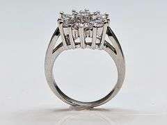 Dazzling 14 Kt White Gold Plated Lab Simulated Diamond Ring