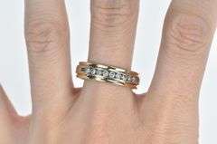 14K Yellow Gold 0.50 Ctw Men's Two Tone Diamond Wedding Ring