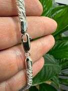 Sterling Silver Twisted Foxtail Rope Chain 4.5mm Solid 925 Italy New Necklace 18"