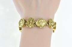 14K Yellow Gold Art Nouveau Diamond Lady Slide Charm Bracelet