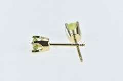 14K Yellow Gold Round Peridot Solitaire Vintage Earrings