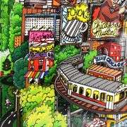 A Deep Dish Pie in Chi Town by Charles Fazzino