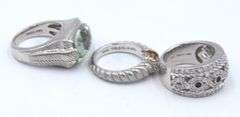Group lot of 3 Judith Ripka 925 sterling silver rings