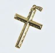 14K Yellow Gold Vintage Cross Christian Faith Symbol Charm/Pendant