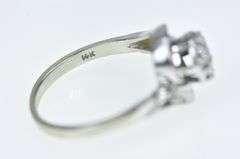 14K White Gold 0.21 Ct Round Diamond Cluster Bypass Ring