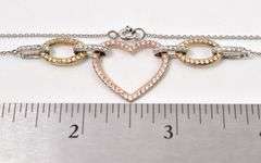 CZ Heart Pendant Necklace in Sterling Silver
