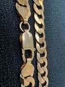22k Rose Gold Plated Men's 7.5mm Solid .925 Sterling Silver Flat Curb Chain Link Italy Bracelet 7" i