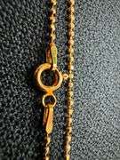 22k Rose Gold Plated Sterling Silver Diamond-Cut Ball Bead Chain 1.5mm 925 Italy Dog Tag Necklace 16