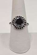 Impressive 14 Kt White Gold Plate 3.25 Ct Black Moissanite Ring