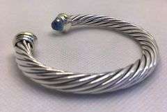 STUNNING SILVER &14K WHITE GOLD “DAVID YURMAN “ BANGLE BRACELET