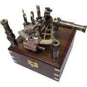 J. Scott's Vintage Brass Nautical Sextant with Celestial Navigation