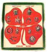 Vintage Sterling Birthday Cake Charm Set