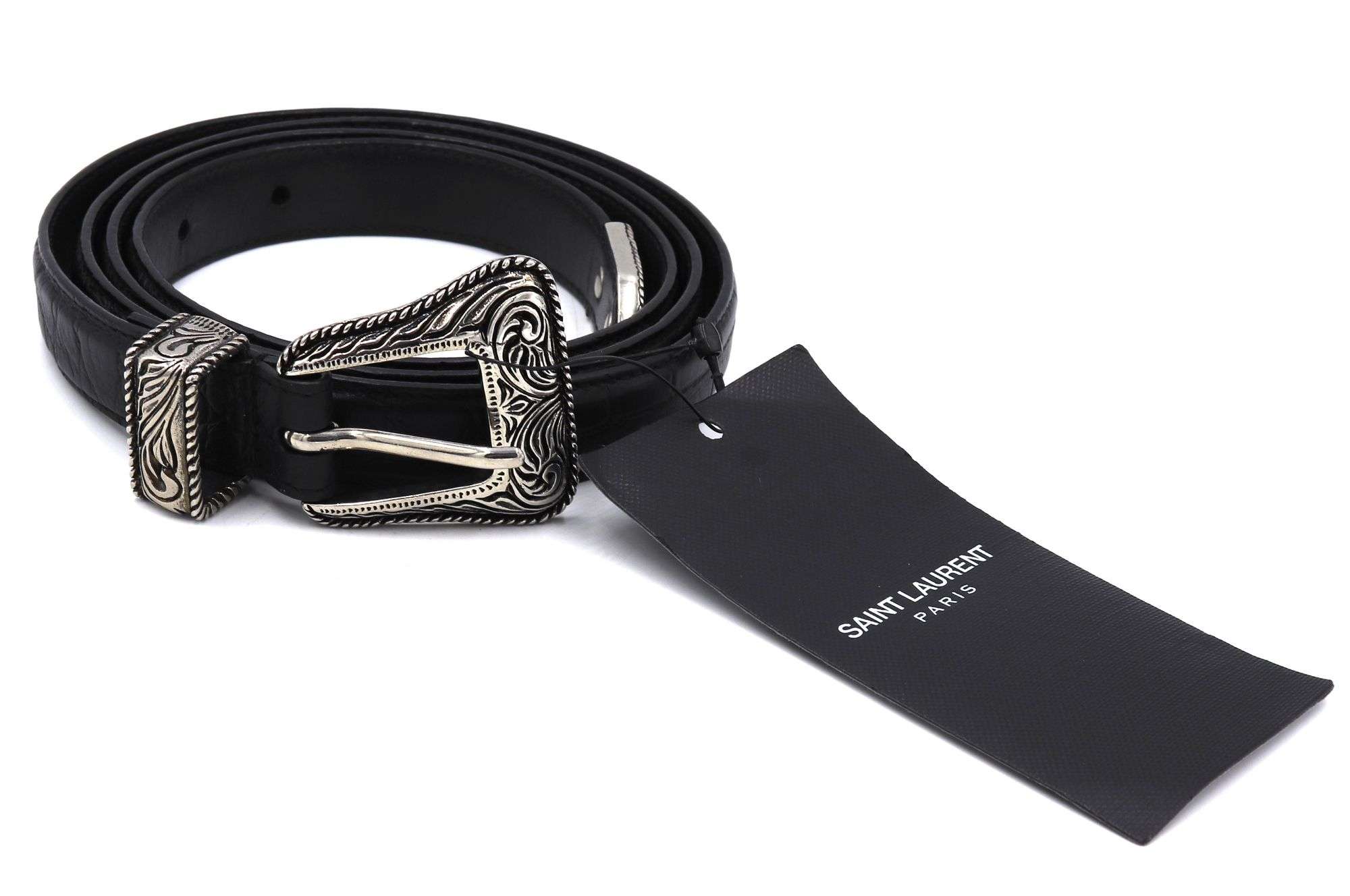 YSL Embossed Leather Western belt - U.S. Auction Brokers