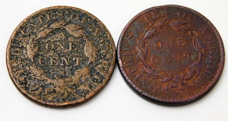 2 U.S. Large Cents, 1819 & 1828