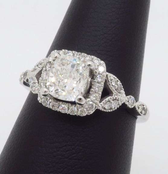 GIA Certified Cushion Cut Diamond Engagement Ring