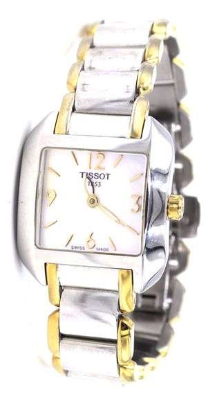 Tissot T-wave quartz mother of pearl two tone watch