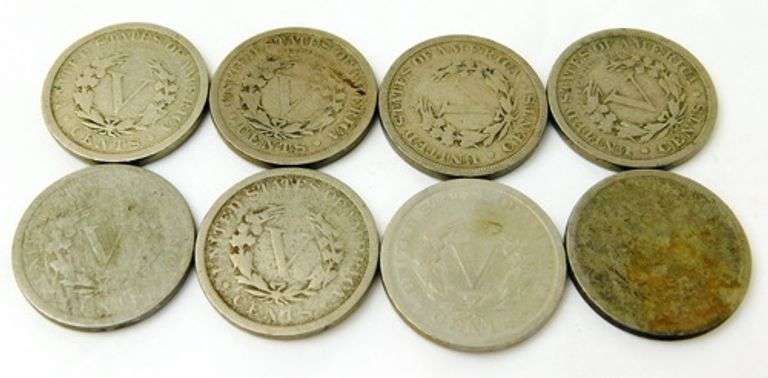8 U.S. V Nickels, 1898-1912