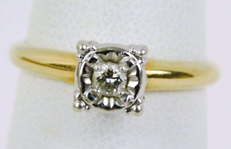 Classic Early 14K Diamond Ring, Size 5
