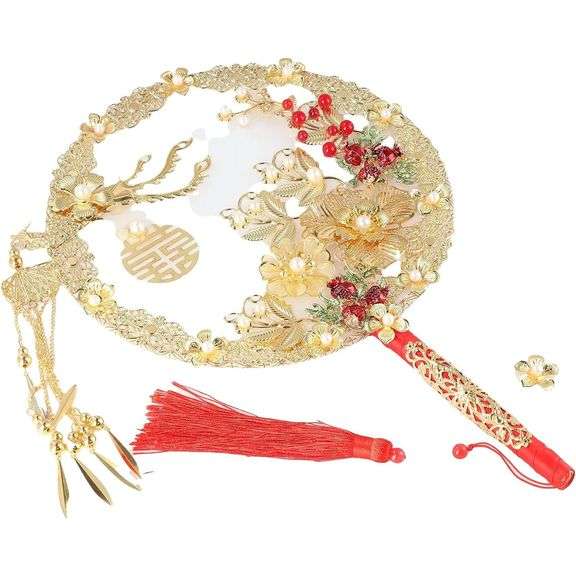 Elegant Chinese Vintage Phoenix Round Fan with Tassel