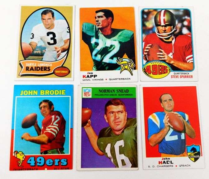 6 NFL QB Greats Football Cards