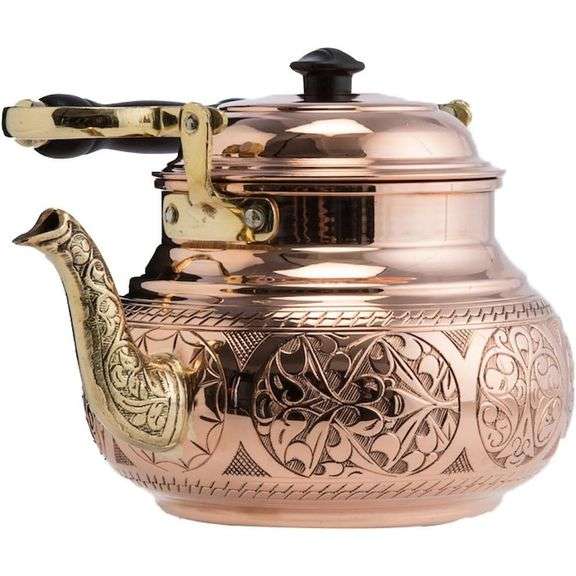 Handmade 1mm Solid Copper Engraved Teapot Kettle