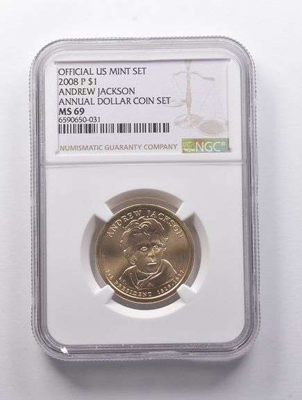 MS69 2008-P Andrew Jackson Presidential Dollar Annual Dollar Set NGC