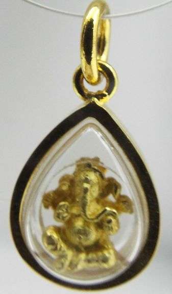 Gold Ganesh Amulet / Pendant  Hindu God