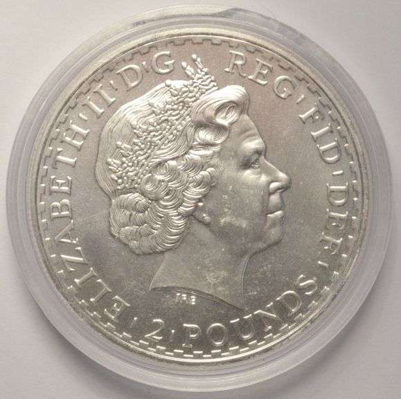 2010 1 Ounce Silver Britannia 2 Pound Coin