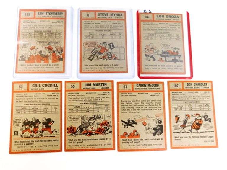 7 Topps 1962 Football Cards