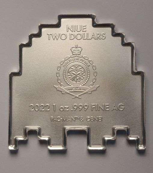 2022 Niue 2 Dollars 1 Ounce Silver Pac-Man "Ghost" Coin