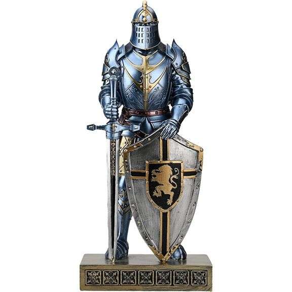 Hand-Painted 12.6" King's Guard Knight Statue