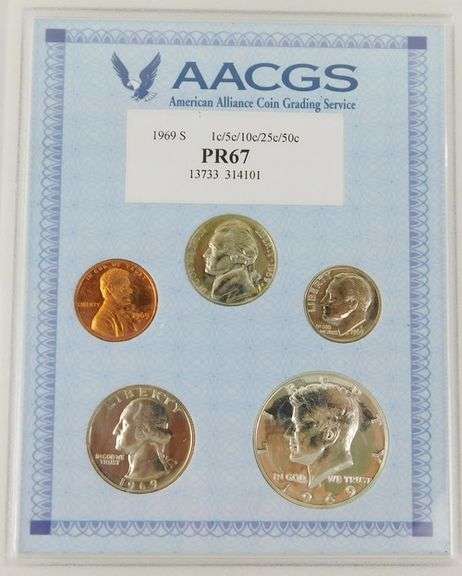 1969 -S  U.S. Coin Set, Graded