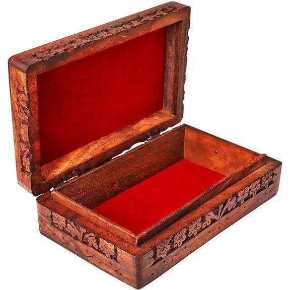 Handmade Celtic Carved Wooden Jewelry Box