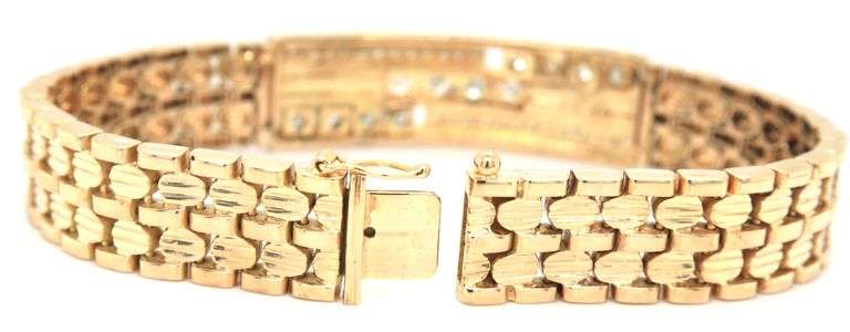 14kt Yellow gold 1.35ctw 3 row diamond floating bracelet