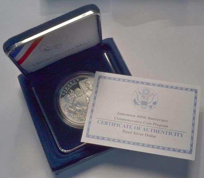 2007 Jamestown 400th Anniversary Commemorative Proof Silver Dollar OGP