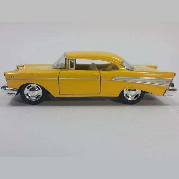 Vintage Yellow 1957 Chevy Bel Air Coupe Die-Cast