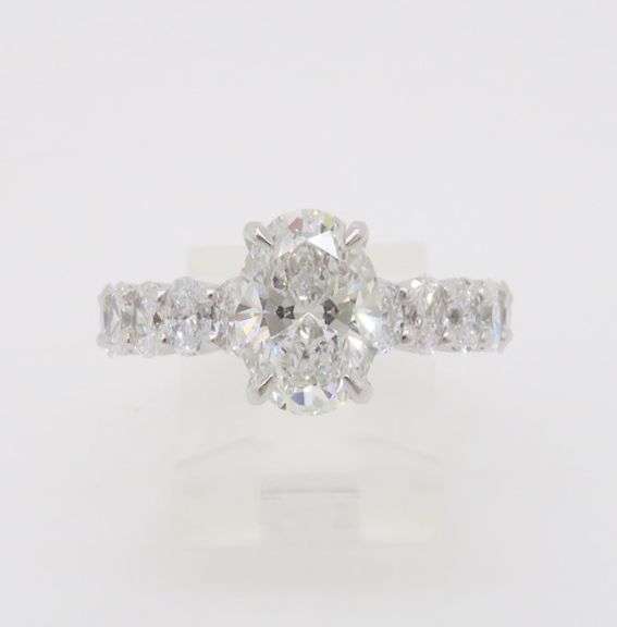 3.50CTW Certified Oval Diamond Ring