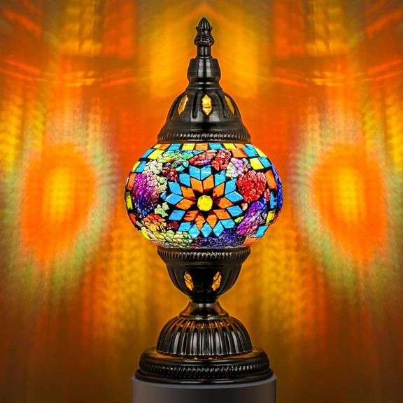 Handmade Turkish Mosaic Glass Table Lamp