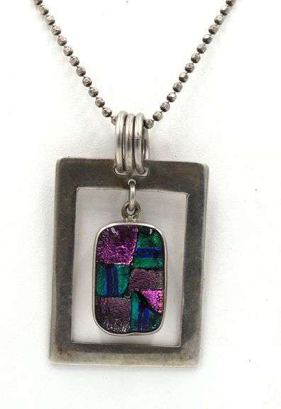 Vintage 925 sterling silver pendant on Italian chain necklace