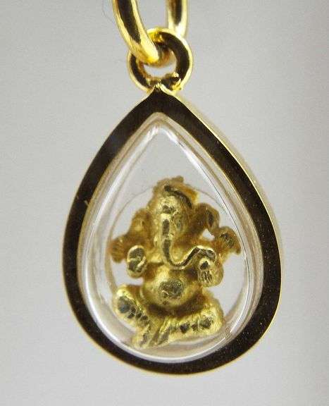 Gold Ganesh Amulet / Pendant  Hindu God