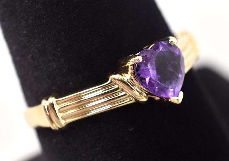 Loving 10K Yellow Gold Amethyst Gemstone