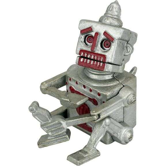 Robert the Robot Die-Cast Iron Mechanical Coin Bank Vintage 1950s Collectible
