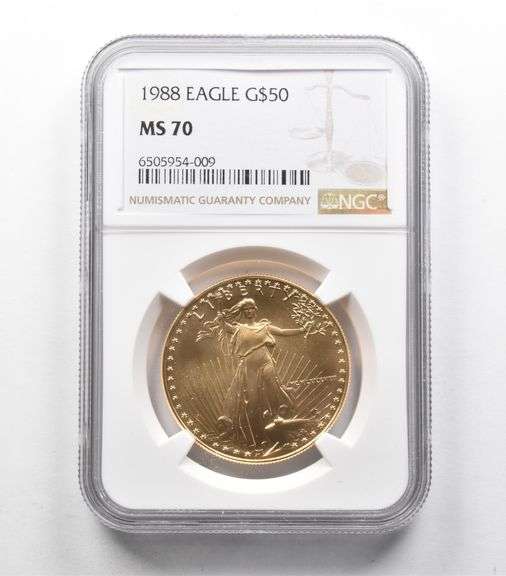 MS70 1988 $50 American Gold Eagle 1 Oz Gold NGC