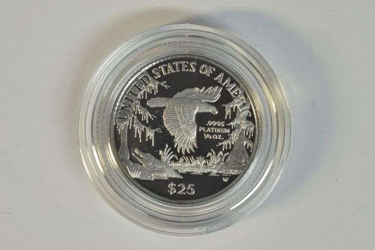 1999 Superb Gem Cameo Proof $25 Pure Platinum Eagle. Box/COA