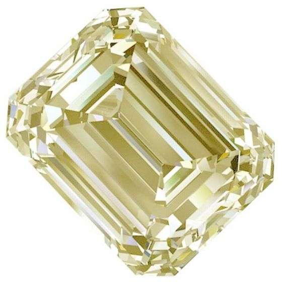 Huge 6.25 Ct Sparkling Yellow Fire Moissanite Emerald Cut Solitaire